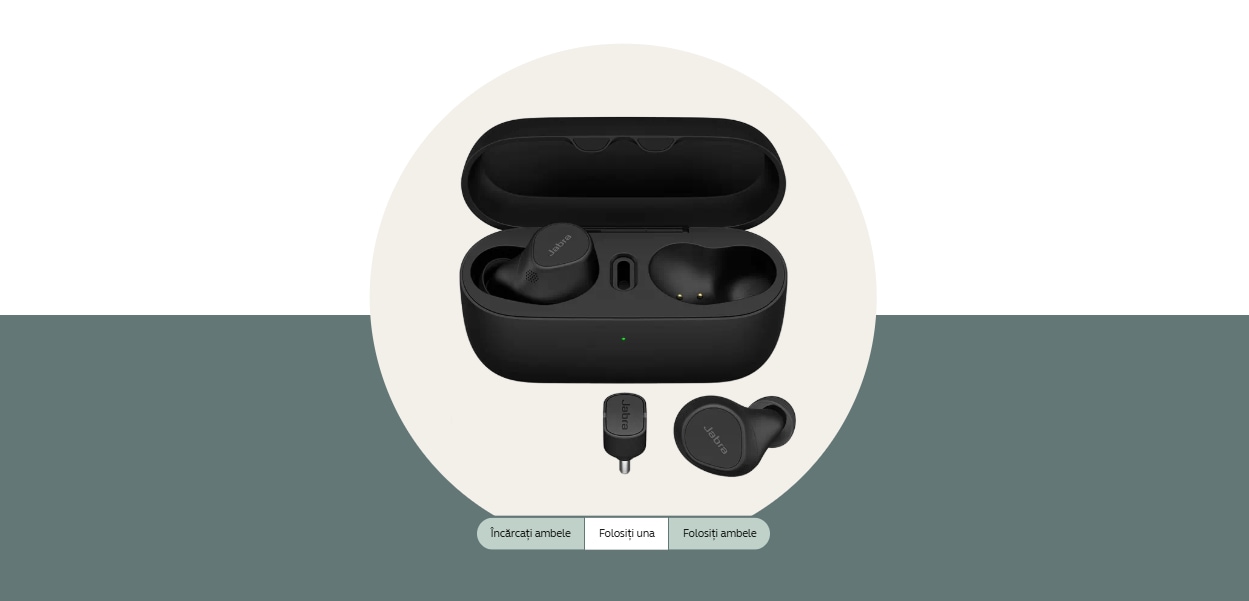 Casti Wireless teleconferinta JABRA Evolve2 Buds, Stereo, Noise
